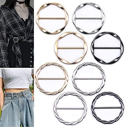 סמיני 8 יחידות משי טבעת מטבעת קליפ חולצת חולצה לנשים לצעיפים אבזם אבזם מותניים טבעת מתכתית לבגדי חולצות