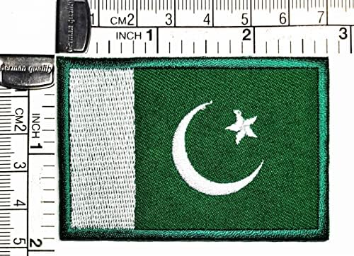 קליינפלוס 2 יחידות. 1.7 על 2.6 אינץ'. פקיסטן דגל תיקון המדינה דגל רקום אפליקצית סמל אחיד צבאי טקטי ברזל