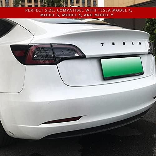 Tesla Tailgate Logo אותיות סמל אחורי, תואם דבק 3M לדגם 3 Y S X - שחור מבריק