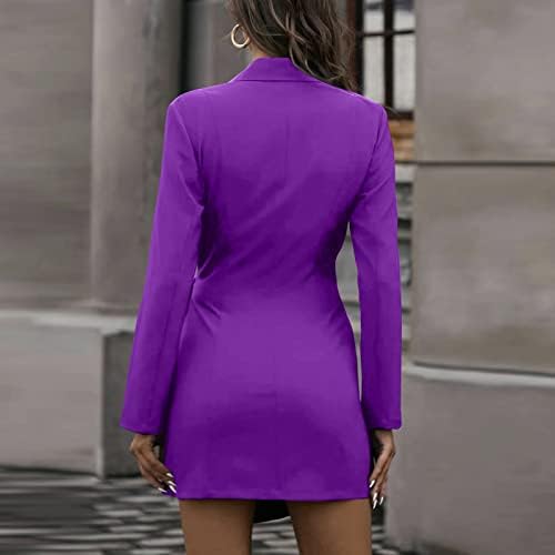 בתוספת גודל קוקטייל שמלות לנשים אופנה שמלת עבודת משרד מזדמן פתוח מול קרדיגן מוצק ארוך שרוול שמלה