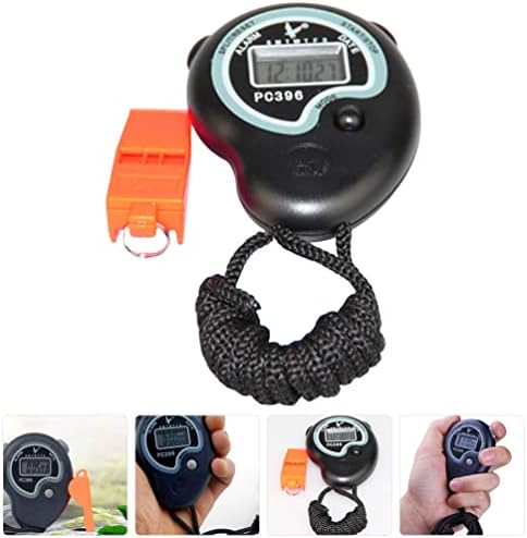 Lioobo שעון דיגיטלי שעון כושר 1 סט עצירה שעון הפעלת Stopwatch אלקטרונית Stopwatch Stopwatch ו- Whistle