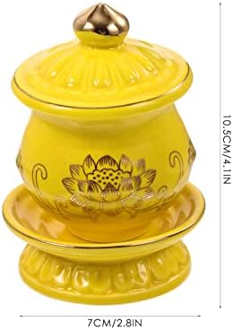 OperitAcx קרמיקה כוס מים קדושים קערות מים בודהיסטיות המקדש בודהיסטית כוס פולחן בודהיסטית כוס לוטוס מודפס