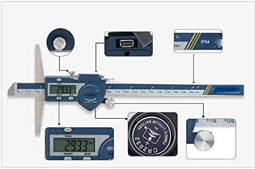 0-200 ממ נירוסטה אלקטרוני דיגיטלי ורניה קליפר עומק ורניה קליפר מיקרומטר מדידת כלי