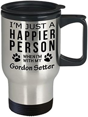 חובב כלבים מסע קפה ספל - אדם מאושר יותר עם גורדון סטר -מתנות הצלה בעלים
