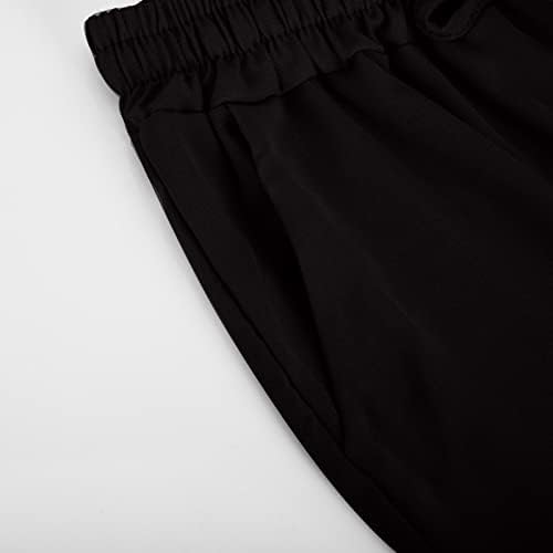 מכנסי פשתן כותנה לנשים, 2023 מכנסיים מזדמנים טרנדיים המותניים אלסטיים מכנסי רגל רחבים רופפים מכנסי פאלאצו