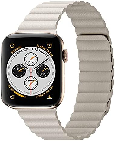 פס עור מגנטי עבור Apple Watch - 38/40/41 ממ 42/44/45 ממ תואם לסדרה 7, SE, 6, 5, 4, 3, 2, 1