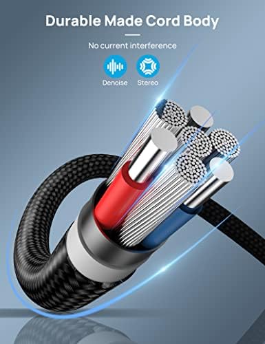 USB C עד 3.5 ממ מתאם שמע Hi-Fi סטריאו מסוג C לאוזניות אוזניות מכונית כבל זכר מכונית עזר כבל קלוע תואם
