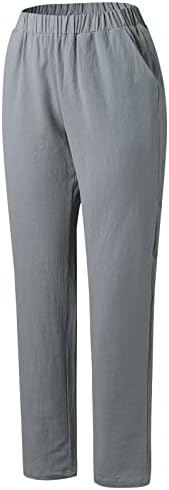 מכנסי פשתן לנשים פאלאצו טרקלין מכנסיים קל משקל מודפס קיץ מכנסי טרנינג פרחוני מכנסיים
