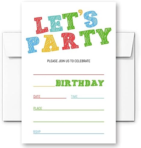 הזמנת יום הולדת צבעונית פשוטה צבעונית, הזמנת יום הולדת לבנים לבני נוער ילדים, הזמנת יום הולדת, הזמנות