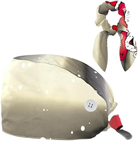 כובעים רפואיים מתכווננים כובע עבודה עם כפתורים ושיער קשת סנטה קלאוס קוק שף חג המולד