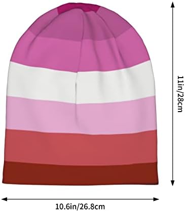 Deunahos טרנסג'נדרי דגל גאווה כובע סרוג טרנסג'נדר כובע כפה להטבי רך חורף כובע סרוג כובע גולגולת לגברים