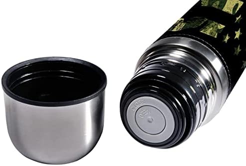 SDFSDFSD 17 גרם ואקום מבודד נירוסטה בקבוק מים ספורט קפה ספל ספל ספל עור אמיתי עטוף BPA בחינם, הסוואה