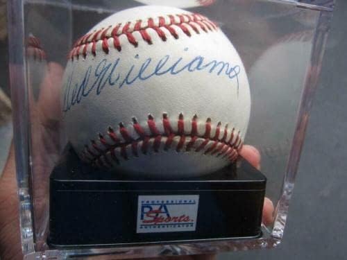 טד וויליאמס יחיד רשמי חתום בייסבול כדור בייסבול PSA/DNA מנטה 9 - כדורי בייסבול עם חתימה