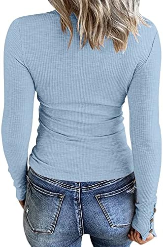 סוודר סוודרים לנשים צמרות שרוול ארוך חולצות מזדמן כפתור חולצות בסיסיות סרוגות בסיסיות סרוגות