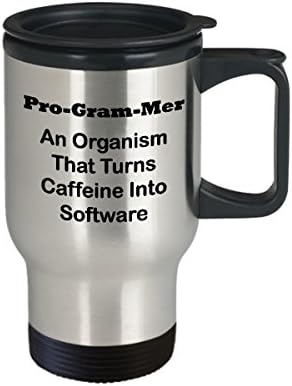 מתכנת מחשב מצחיק ספל נסיעות כוס תה גדול אידיאלי מושלם לגברים מתכנת נשים נ. אורגניזם שהופך קפאין לתוכנה