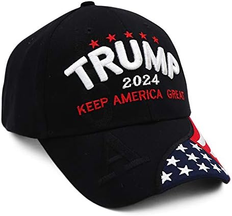 טראמפ 2024 כובע, דונלד טראמפ 2024 כובע לשמור אמריקה נהדר מגע ארהב רקמת מתכוונן בייסבול כובע שמש כובע