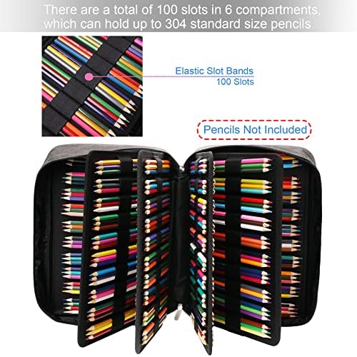 Ayvanber קיבולת גדולה עפרון צבעוני מארגן מארגן 304 חריצים מחזיק עט עט אטום אטום אטום כיס ג'ל סמן עט