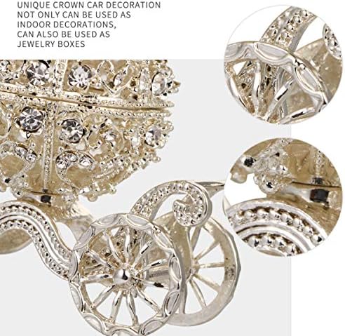 Kisangel Silver Rhinesestone Princess Crystal Crimal עגלת תכשיטים תכשיטים תכשיטים אספנות פסלון תכשיטים