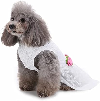 בגדי כלבים חמודים של הונפרד לבנים חצאית חיות מחמד חמוד חצאית קיץ נשימה חולצת שרוולים נוחה חולצת כלבים