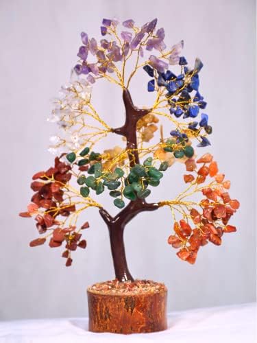 משולבת של שבעה עץ צ'אקרה של חיים - שרשרת תליון אורגון - אנרגיה חיובית קריסטלית - עץ חיים תפאורה - תפאורה