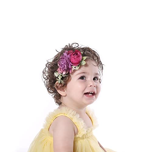 קול אופנה תינוקת של צבעוני חיקוי פרח שיער להקת גבוהה אלסטי ניילון סרט