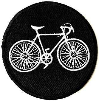 אופניים שחורים אופניים הרים אופניים סמל סמל תג טלאי אופנוע אופנוע אופנוע רקום אפליקציה תפור ברזל על