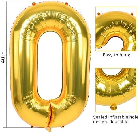 SMLPUAME 40 אינץ 'מספר בלון 0-9 זהב מספר גדול 29 בלונים, בלונים דיגיטליים לחגיגת מסיבות יום הולדת ציוד