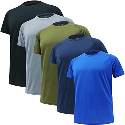 חולצות אימון לגברים שרוול קצר-חולצות כושר יבש מנדפות לחות-חולצות כושר גברים אתלטיים, חולצות ריצה חבילות