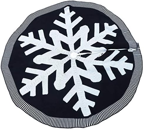 שטיחי מעגל נובובסטי קישוט חצאית עץ חג המולד עם דפוס פתית שלג חצאית עץ מחצלת עץ רצפת צווארון עץ עץ קישוט