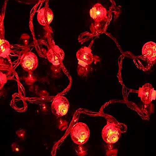 פנסים של Dreamworth פנסי מיתרים, 26.2ft/8m 40 LED LED פנסים אדומים אורות מיתר סוללה סוללה אורות מיתרים