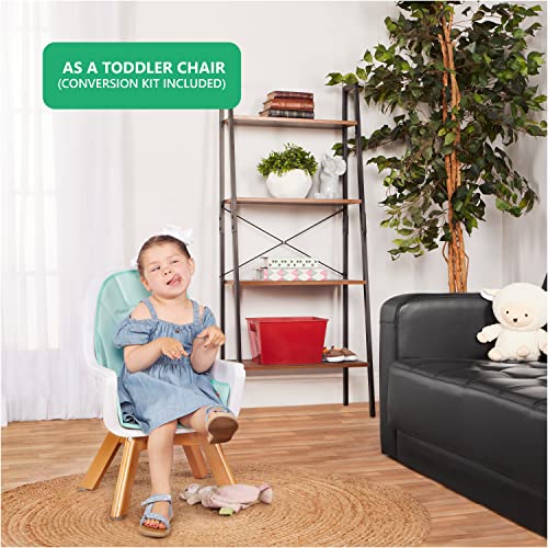 אבולור זודל 2 ב 1 תינוק כיסא גבוה במנטה, קל לניקוי, מתכוונן ונשלף מגש, קומפקטי ונייד להמרה גבוהה כיסא