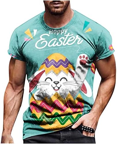 חולצות פסחא שמחות לגברים קיץ ביצי ארנב חמודות חמוד חולצת טריקו גרפית