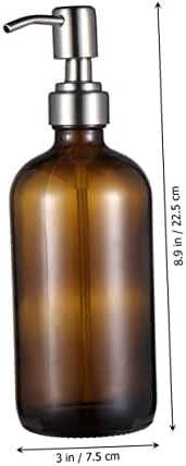 מיכלי זכוכית Valiclud בקבוק זכוכית ענבר בקבוק שמפו שמפו בקבוקי זכוכית עם מתקן משאבה בקבוקי משאבה ברורים