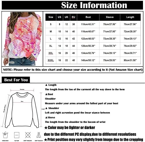 חולצות אימון גדולות של טרבין לנשים, הדפסת אופנה מזדמנת לנשים שרוול ארוך שרוול ארוך סוודר