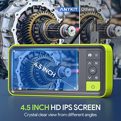 עדשה משולשת אנדוסקופ תעשייתי, Anykit 1080p מצלמת בדיקה בורסקופ עם עדשה אטומה למים 7.9 ממ IP67, מצלמת