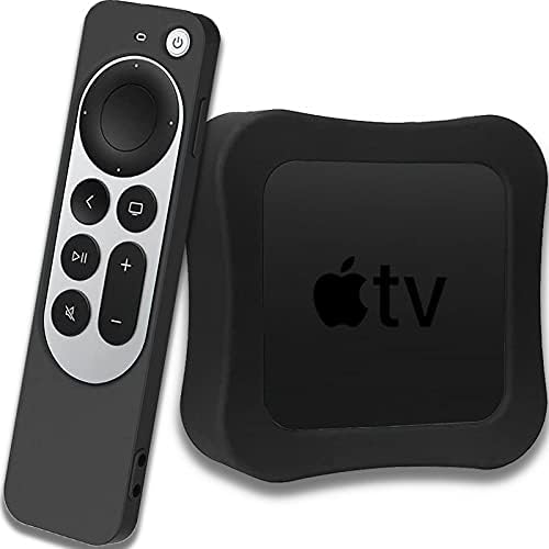 נינקי טלוויזיה מארז תואם Apple TV 4K דור שלישי 2022 ומארז מגן מרחוק של סירי, כיסוי ספיגת הלם סיליקון