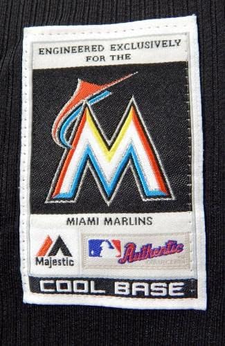 2014-16 מיאמי מרלינס ג'ון פאצ'וט 46 משחק נעשה שימוש בג'רזי שחור אקס BP 48 967 - משחק משומש גופיות MLB