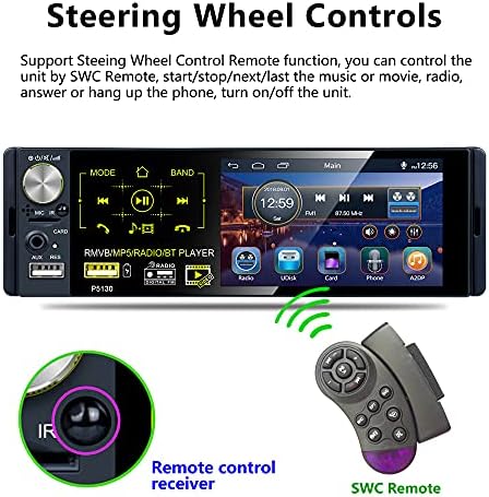 סטריאו של מכוניות פודופו יחיד עם Bluetooth, 4.1 רדיו רכב מסך מגע עם מצלמת גיבוי, רדיו AM FM RDS, קלט