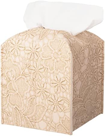 מכסה קופסת רקמות עור PU מחזיק ברקמות מרובעות מחזיק רקמות פנים מארגן נייר מארגן לנייר לחדר אמבטיה, שידה,