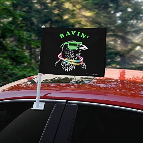רייבין רייב רייבן מצחיק דגל מכונית הומור עם קליפ חלון על מחזיק מוט