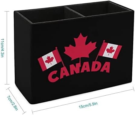 קנדה יום דגלי עור מפוצל עט כוס עיפרון מחזיק כוס מארגן שולחן מקרה שולחן העבודה מכתבים מיכל תיבת עבור
