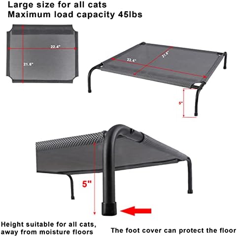 גבוהה חתול מיטת גור ערסל העלה קירור מיטה נייד מקורה וחיצוני לחיות מחמד מיטת רחיץ לנשימה רשת מיטה יציבה