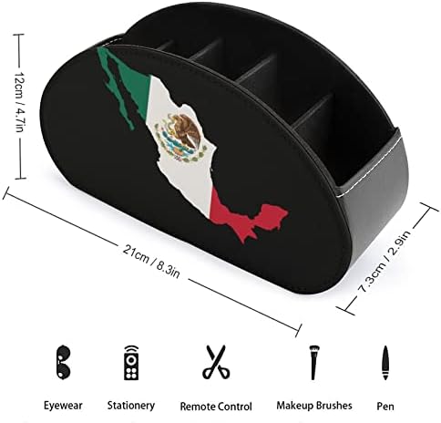 דגל מקסיקו טלוויזיה טלוויזיה מחזיקי שלט רחוק מארגן איפור ארגז עור PU עור אחסון בית חנות קאדי עם 5 תא