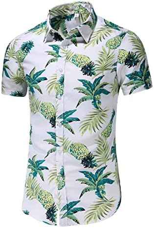 כפתור מזדמן לגברים במורד חולצה הוואי שרוולים קצרים חולצות חוף פרחוניות חולצות באולינג בקיץ