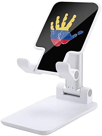 דגל קולומביה דגל דקל מודפס שולחן עבודה מתקפל מחזיק טלפון סלולרי מתכוונן אביזרי שולחן עבודה למשרד נסיעות