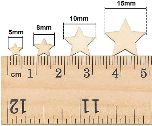 500 חתיכות עץ כוכבים מעורב גודל עץ כוכבים מגזרת צורת עם 4 גדלים מעורב עבור חג המולד דגל חורף מסיבת קישוט