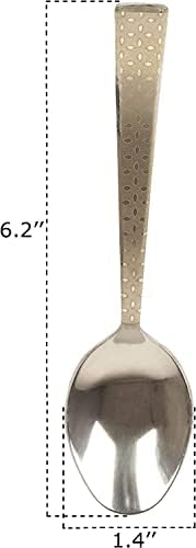 S2J כפות פלדה מדיח כלים בטוח ידית ארוכה כפית סכום סט של 12 כפיות קינוח סעיף לעיצוב שולחן אוכל