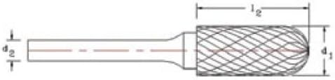 חברת הכלים SGS 20286 SF-5M עמוק כפול חתוך קרביד בור 1/2 קוטר 6 ממ בקוטר שוק