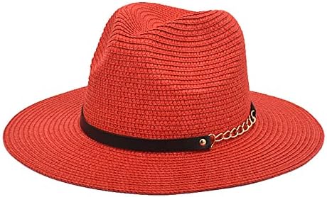 שרשרת אקרילית קש שטוח כובע עליון רטרו כובע רטרו סאן כובע נופש נופש כובע דלי דלי עם מיתרים פעמון
