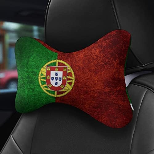 בציר פורטוגזית דגל רכב צוואר כרית סט של 2 נוח צוואר תמיכת משענת ראש כרית מלא זיכרון קצף עבור נסיעות